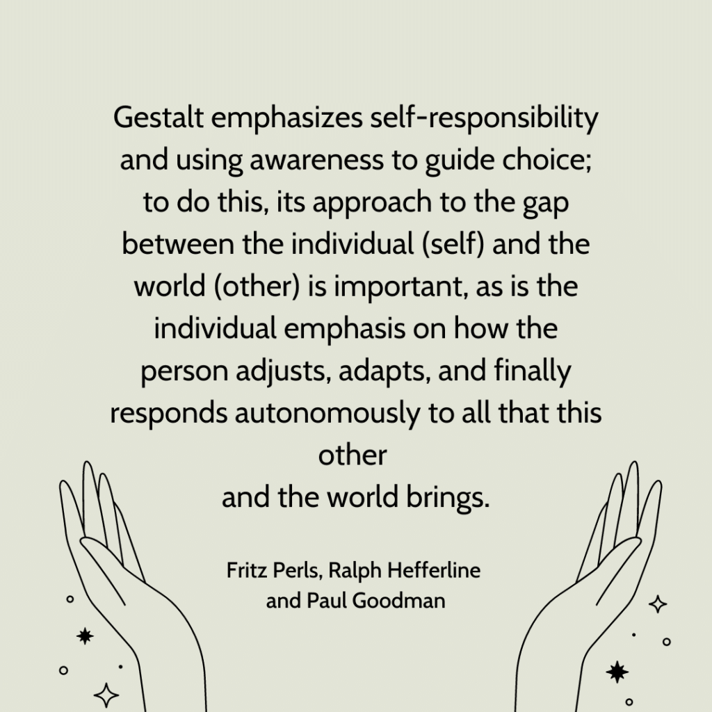 Fritz Perls quotation on gestalt anxiety and self-responsibility